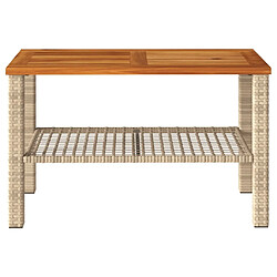 Acheter Maison Chic Table de jardin | Table d'extérieur beige 70x38x42 cm résine tressée et bois acacia -GKD53248