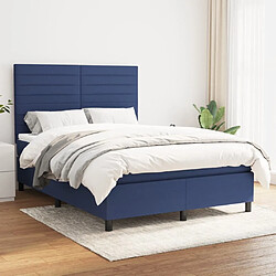 Maison Chic Lit Adulte - Lit simple Lit à sommier tapissier avec matelas moelleux - Meuble de Chambre - Bleu 140x200 cm Tissu -MN89205