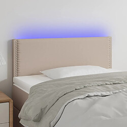 Maison Chic Tête de lit moderne à LED lumineuse pour chambre - Décoration de lit Cappuccino 80x5x78/88 cm Similicuir -MN39031