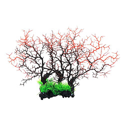 Plantes D'aquarium Ornement D'arbre De Corail Ornement De Décor Sous-marin 15x11 Pouces Noir Rouge