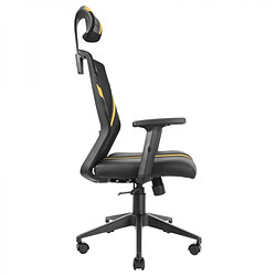 Chaise Gaming Mars Gaming MGC-ERGO - Ergonomie Totale - Support Lombaire et Cervical Réglable - Accoudoir 1D - Inclinaison 90-160° - Base Renforcée - Noir/Jaune - Coloris Noir