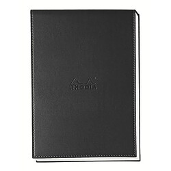 Bloc-notes Rhodia N°11 format 7,5 x 10,5 cm petits carreaux 80 feuilles simili cuir noir - Lot de 5