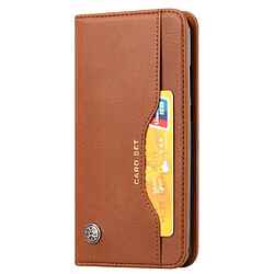 Wewoo Housse Coque Étui en cuir à rabat horizontal avec texture pour la peau Galaxy A20eavec cadre photoporte-cartesemplacements cartes et porte-monnaie Marron