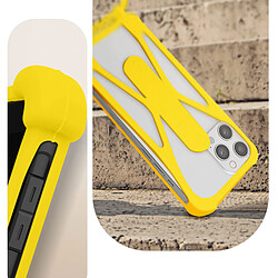 Avis Avizar Coque Cordon Smartphone Universel Silicone Coins bumper Béquille support jaune