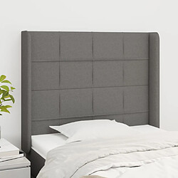 vidaXL Tête de lit avec oreilles Gris foncé 83x16x118/128 cm Tissu