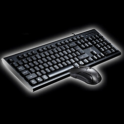 Wewoo Souris noir 1600 DPI Professionnel Grille Filaire Texture Gaming Bureau Clavier + Optique Kit 