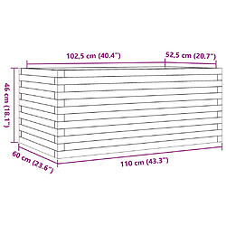 vidaXL Jardinière 110x60x46 cm bois de pin massif pas cher