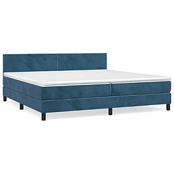 vidaXL Sommier à lattes de lit et matelas Bleu foncé 200x200cm Velours