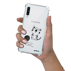 Coque Samsung Galaxy A50 anti-choc souple avec angles renforcés transparente Chat et Laine Evetane pas cher