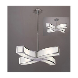 Luminaire Center Suspension Duna Blanc, Chrome poli