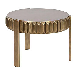 Acheter Pegane Table d'appoint ronde en métal coloris doré - diamètre 64 x Hauteur 50 cm