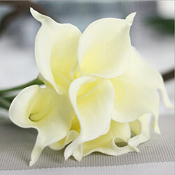 9xpu Fleur Artificielle Calla Mariage Lys Bouquet Décoration Florale Blanc Laiteux