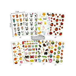 Ac-Deco Planche de gommettes assorties - 7.5 x 12 cm - Animaux - Multicolore