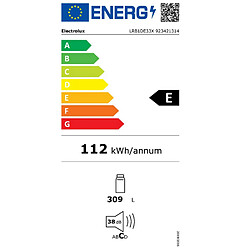 Réfrigérateur 1 porte 60cm 309l brassé - LRB1DE33X - ELECTROLUX