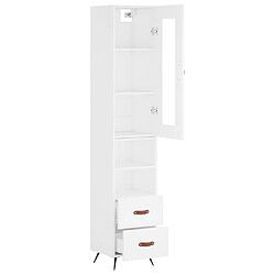 Avis vidaXL Buffet haut Blanc 34,5x34x180 cm Bois d'ingénierie