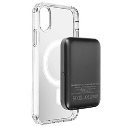 Coque Apple iPhone X et XS et Powerbank 5000 mAh Magsafe Swissten Transparent