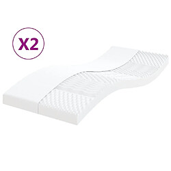 Maison Chic Matelas en mousse, Matelas doux 2 pcs blanc 100x200 cm 7 zones dureté 20 ILD -GKD72468