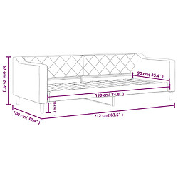 vidaXL Lit de repos sans matelas gris clair 90x190 cm tissu pas cher