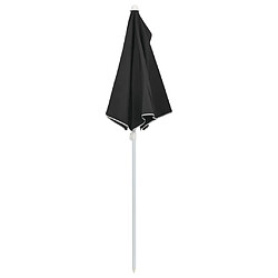 vidaXL Demi-parasol de jardin avec mât 180x90 cm Noir pas cher