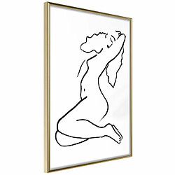 Paris Prix Affiche Murale Encadrée Coquettish Pose 20 x 30 cm Or