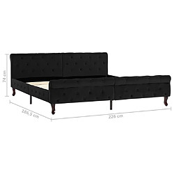 vidaXL Cadre de lit sans matelas noir velours 180x200 cm pas cher