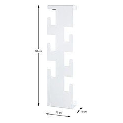 Pegane Garderobe murale, Patère murale en métal coloris blanc -longueur 15 x profondeur 8 x hauteur 60 cm