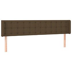 vidaXL Tête de lit avec oreilles Marron Foncé 203x16x78/88 cm Tissu