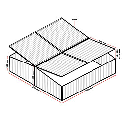 Avis Helloshop26 Mini serre jardin double aluminium et polycarbonate 100 x 120 x 40 cm ouverture par vérin potager extérieur 16_0002680