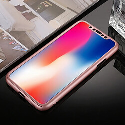 Acheter Wewoo Coque renforcée or rose pour iPhone X 360 Degrés Couverture Détachable PC Housse de Protection avec Film de Verre Trempé