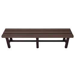 Mendler Banc de jardin alu HWC-K60, banc banc de parc banc de balcon, résistant aux intempéries WPC 180cm, brun pas cher