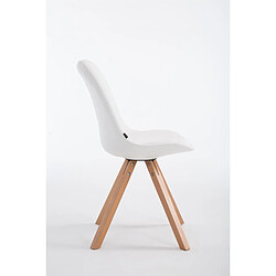 Avis Decoshop26 Chaise de cuisine salle à manger scandinave assise en PVC blanc 4 pieds en bois forme carré clair 10_0003410