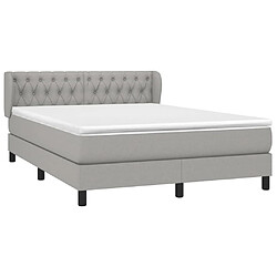 Avis Maison Chic Lit Adulte - Lit simple Lit à sommier tapissier avec matelas moelleux - Meuble de Chambre - Gris clair 140x200cm Tissu -MN18553