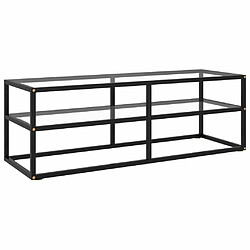 Maison Chic Meuble TV scandinave - Banc TV pour salon noir avec verre trempé 120x40x40 cm -MN83589