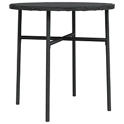 vidaXL Table à thé Noir 45 cm Résine tressée