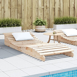 Maison Chic Chaise longue de jardin| Bain de soleil Relax | Transat 205x80x31,5 cm bois massif de pin -GKD51753