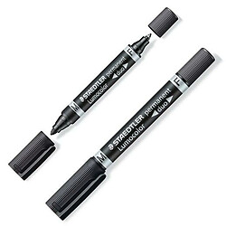 Marqueur permanent Staedtler Lumocolor Duo Noir 10 Unités