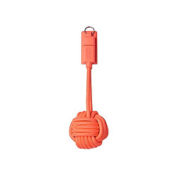 NATIVE UNION Câble Micro USB vers USB 2.0 Key Forme de Nœud Marin en Nylon Tissé Résistant Orange