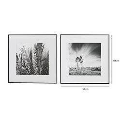 Pegane Ensemble de 2 tableaux imprimés de 2 paysage noir et blanc avec un cadre en bois noir-Longueur 100 x Profondeur 4 x Hauteur 50 cm