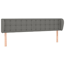 Maison Chic Tête de lit scandinave avec oreilles,meuble de chambre Gris foncé 163x16x78/88 cm Tissu -MN93950