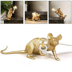 Universal Souris Lampe de table Seletti Modern Leader Table de chevet pour la maison Chambre Art Déco Art Déco Boutique Lampe de nuit UE/Australie/USA/UK Plug (permanent noir)