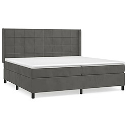 Maison Chic Lit Adulte - Lit simple Lit à sommier tapissier et matelas moelleux - Meuble de Chambre - Gris foncé 200x200cm Velours -MN72809