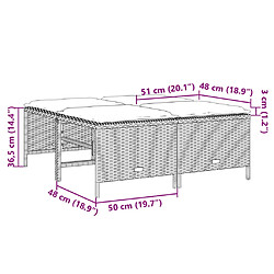 Acheter vidaXL Tabourets de jardin avec coussins lot de 4 beige résine tressée