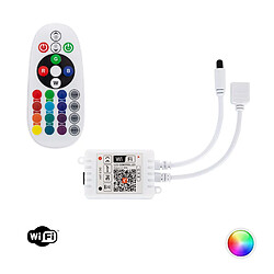 Ledkia Contrôleur variateur WiFi Ruban LED RGB 12/24V DC avec Télécommande IR