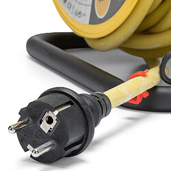 VELAMP Enrouleur de chantier, 4 prises, 3G2.5, 25 mètres , NF, IP44. Platine fixe et guide cable