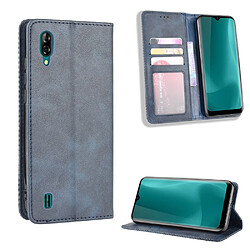 Etui en PU style vintage avec support bleu pour votre Blackview A60 Pro