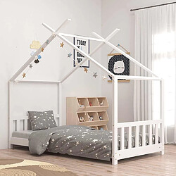 vidaXL Cadre de lit d'enfant Blanc Bois de pin massif 70x140 cm