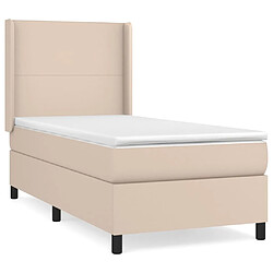 Maison Chic Structures de lit + matelas,Lit à sommier tapissier avec matelas Cappuccino 80x200 cm -MN15942