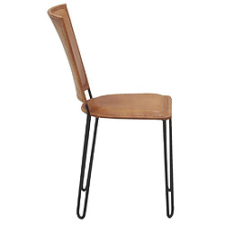 Aubry Gaspard Chaise en métal et cuir de chèvre.