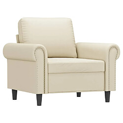 Avis vidaXL Fauteuil avec repose-pied Crème 60 cm Similicuir