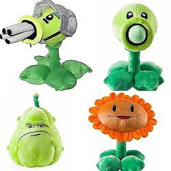 Universal Plantes vs zombies jouet en peluche, 2 gatling peashooter tournesol squash Soft Stuffeen